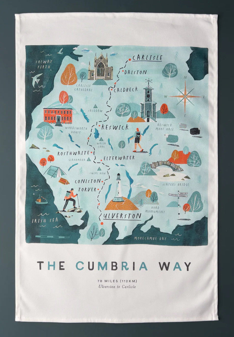 Cumbria Way Tea Towel