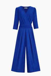 Royal Blue Textured Jumpsuit