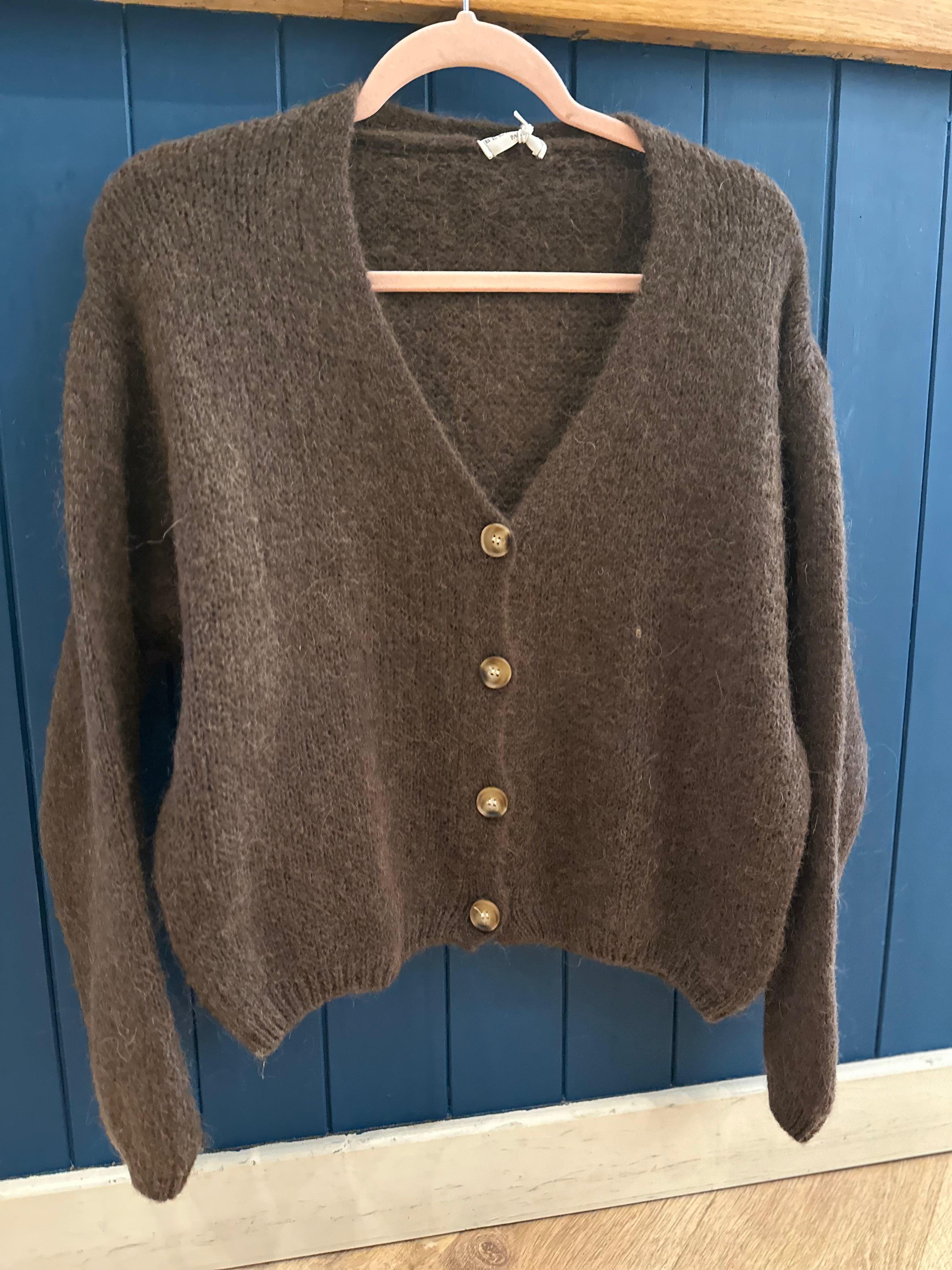 Mohair Long Sleeve Crop Cardigan