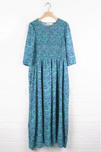 Puff Sleeve Midaxi Dress - Blue
