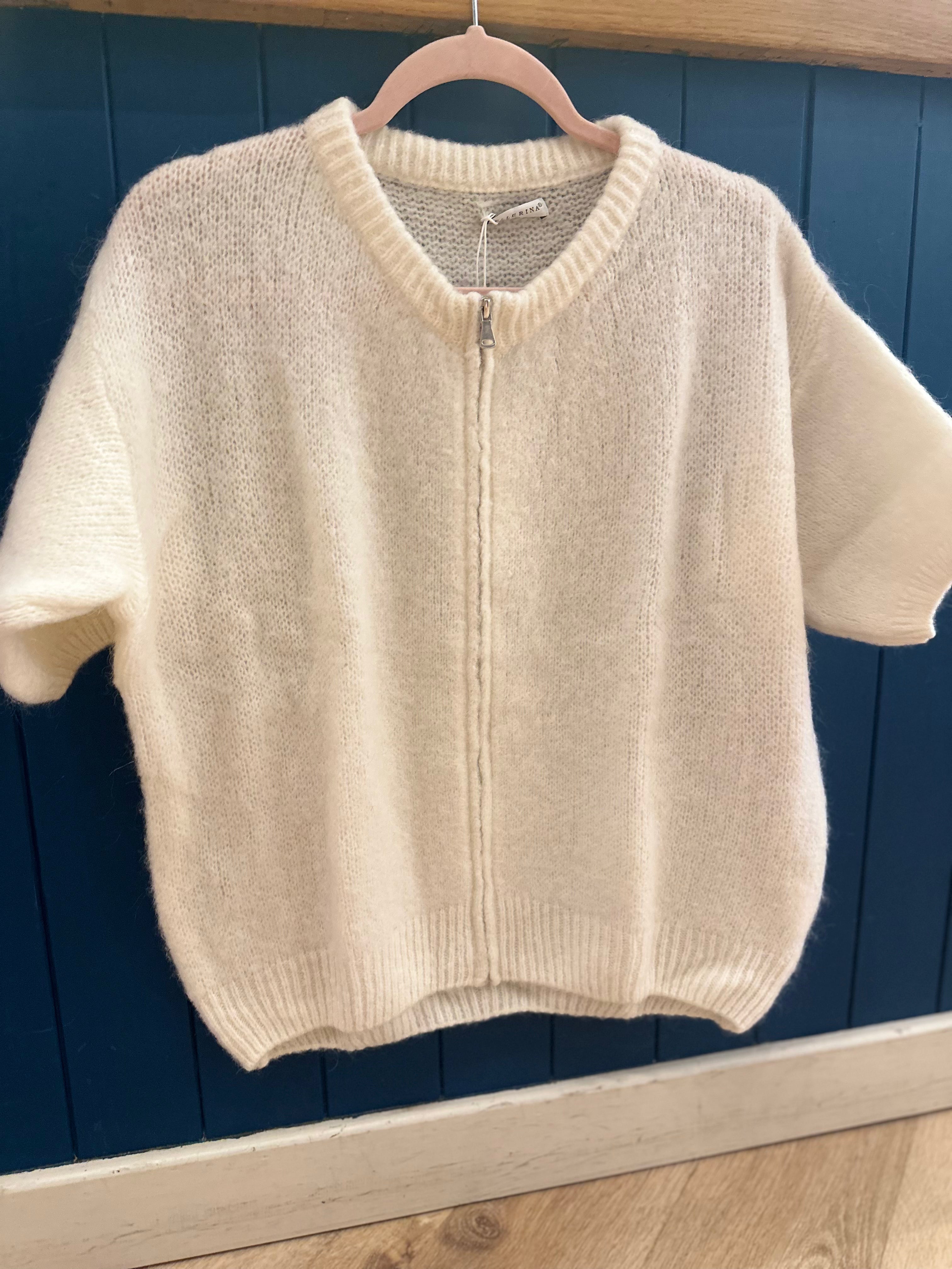 Zip Up Mohair Cardigan