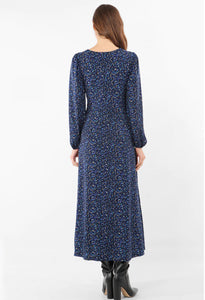 Blue Speckled Tea Dress