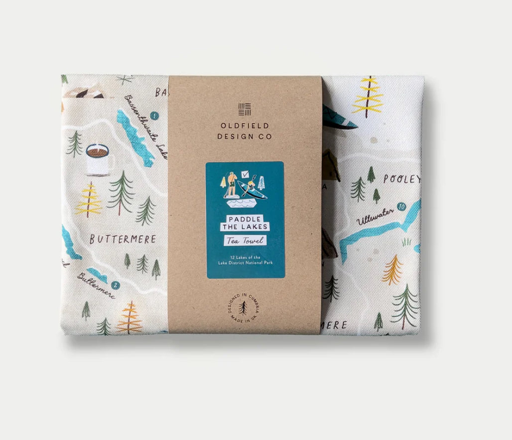 Paddle The Lakes Tea Towel