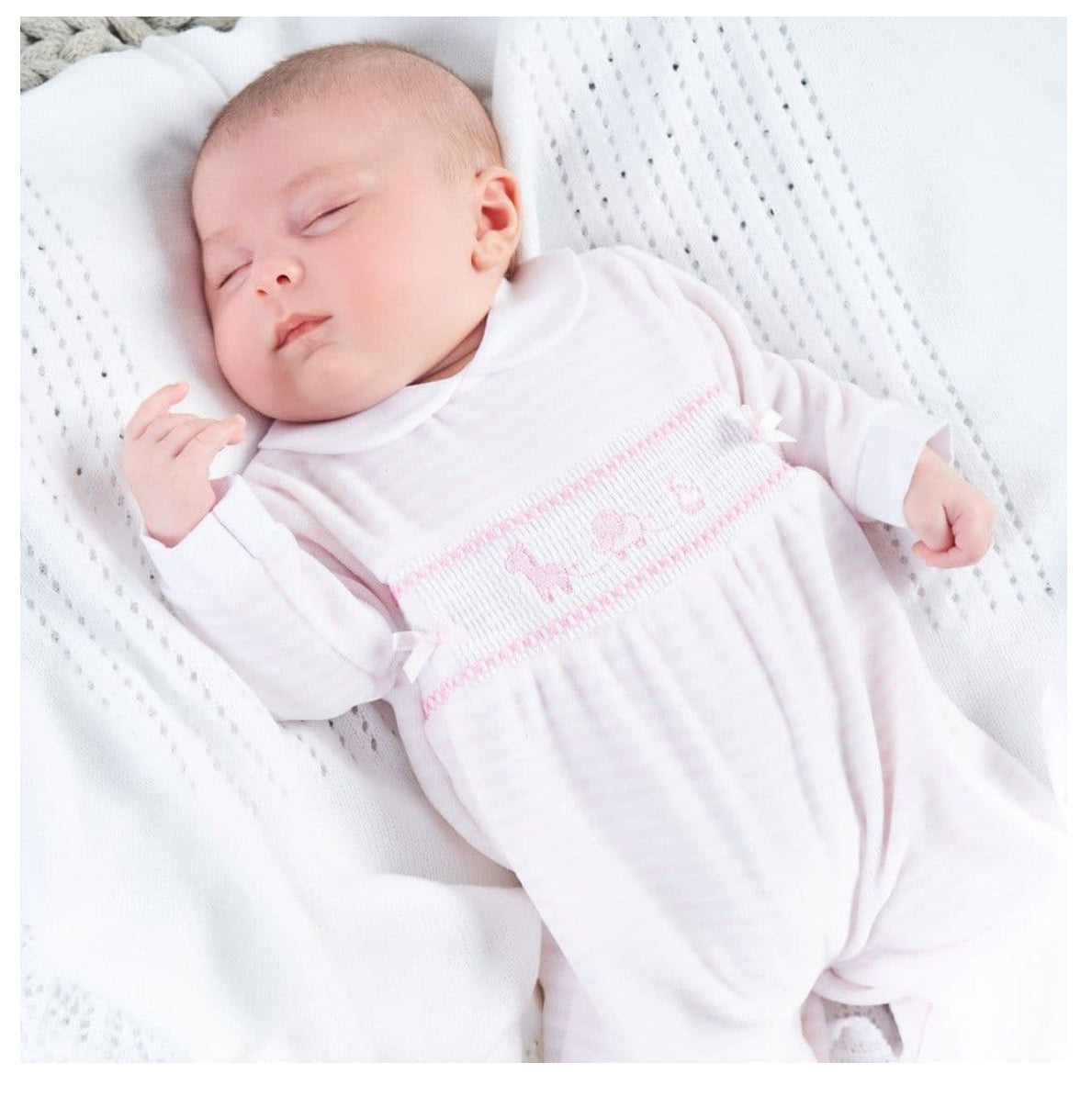 Baby Velour Stripe Sleepsuit