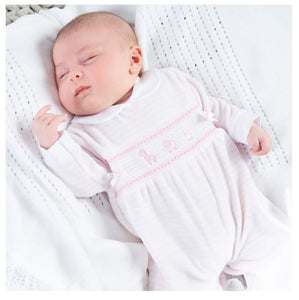 Baby Velour Stripe Sleepsuit