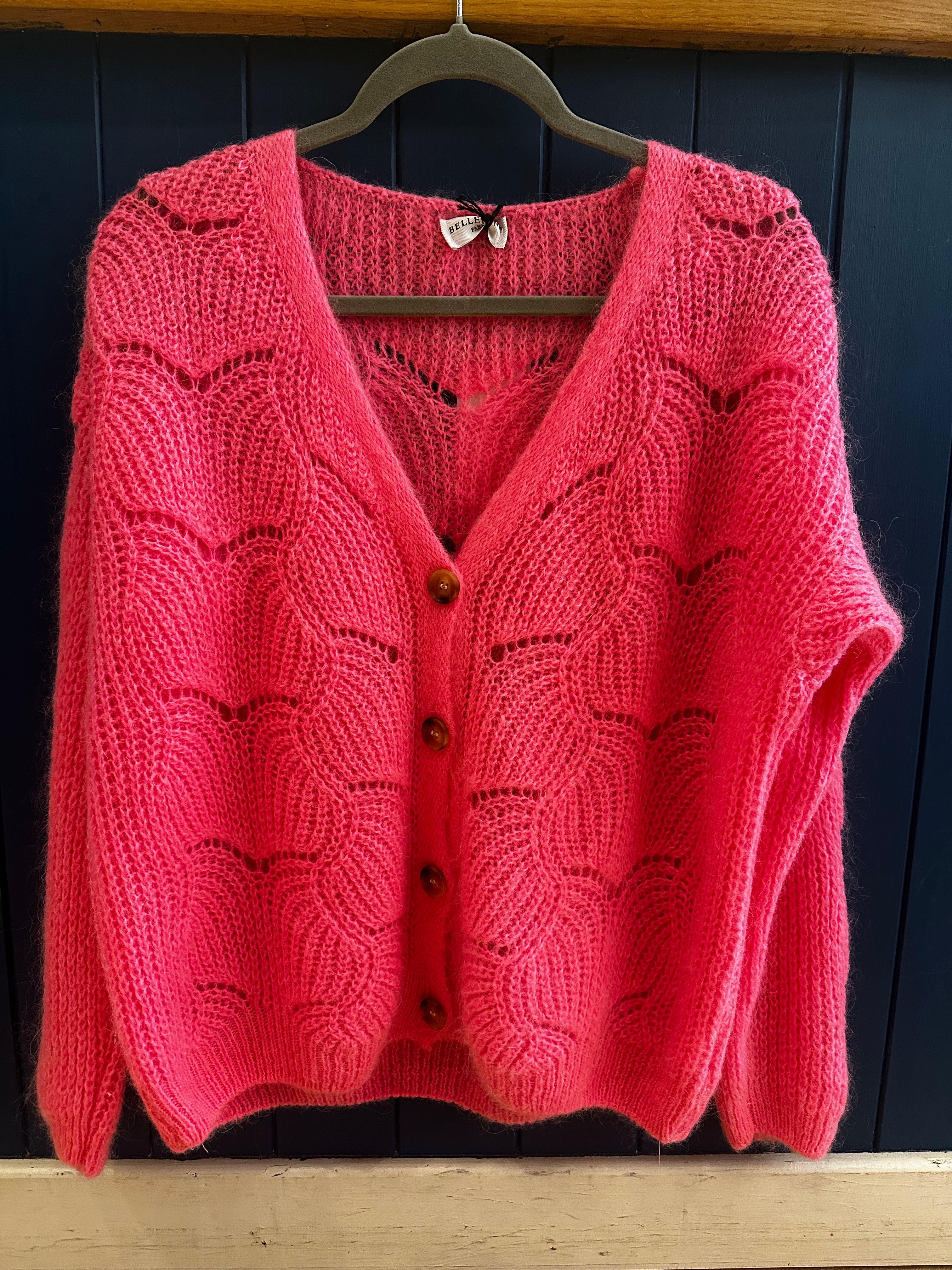 Pointelle Mohair Cardigan