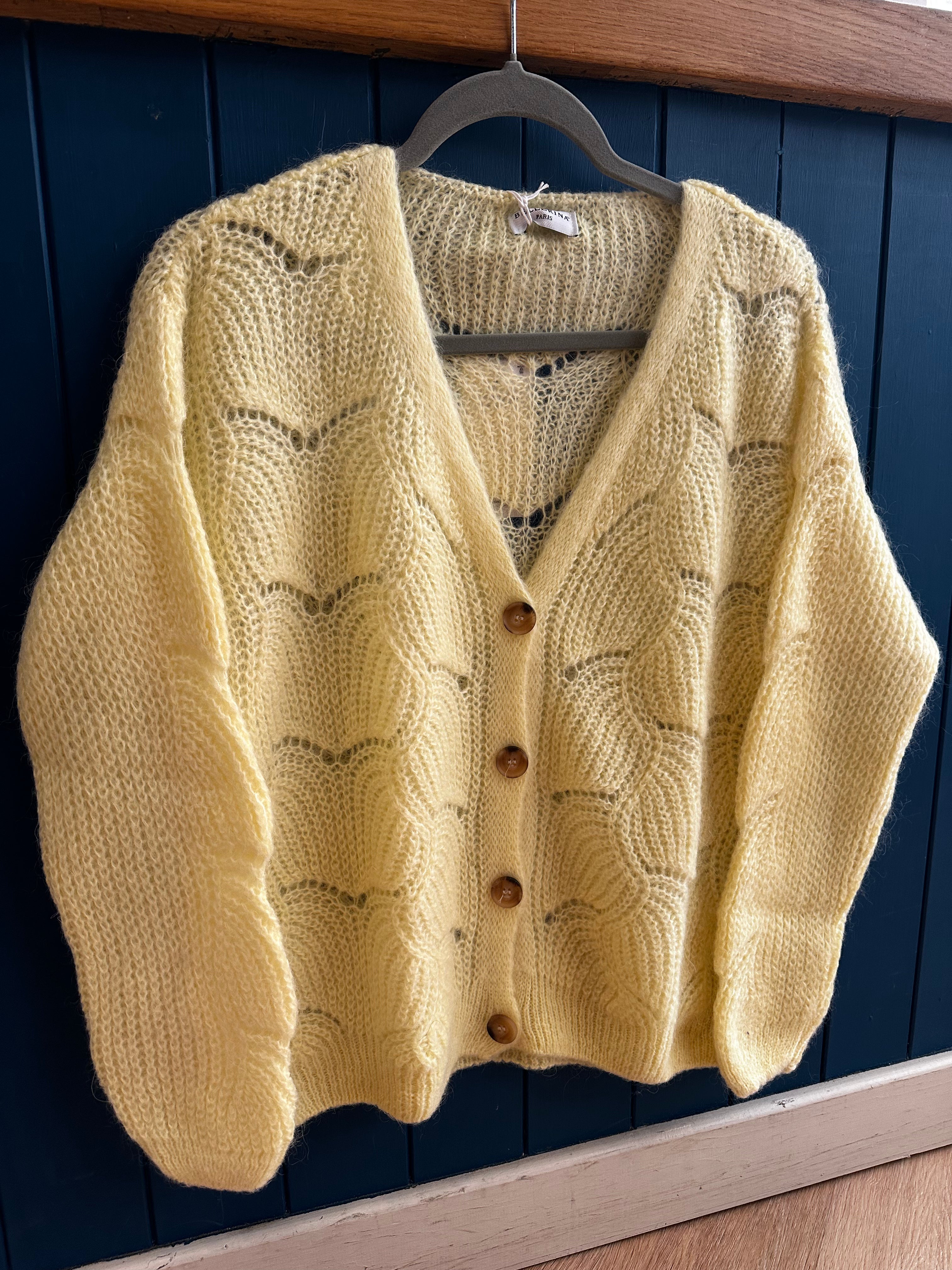 Pointelle Mohair Cardigan