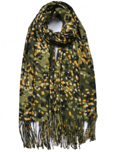 Leopard Pattern Cashmere Mix Scarf