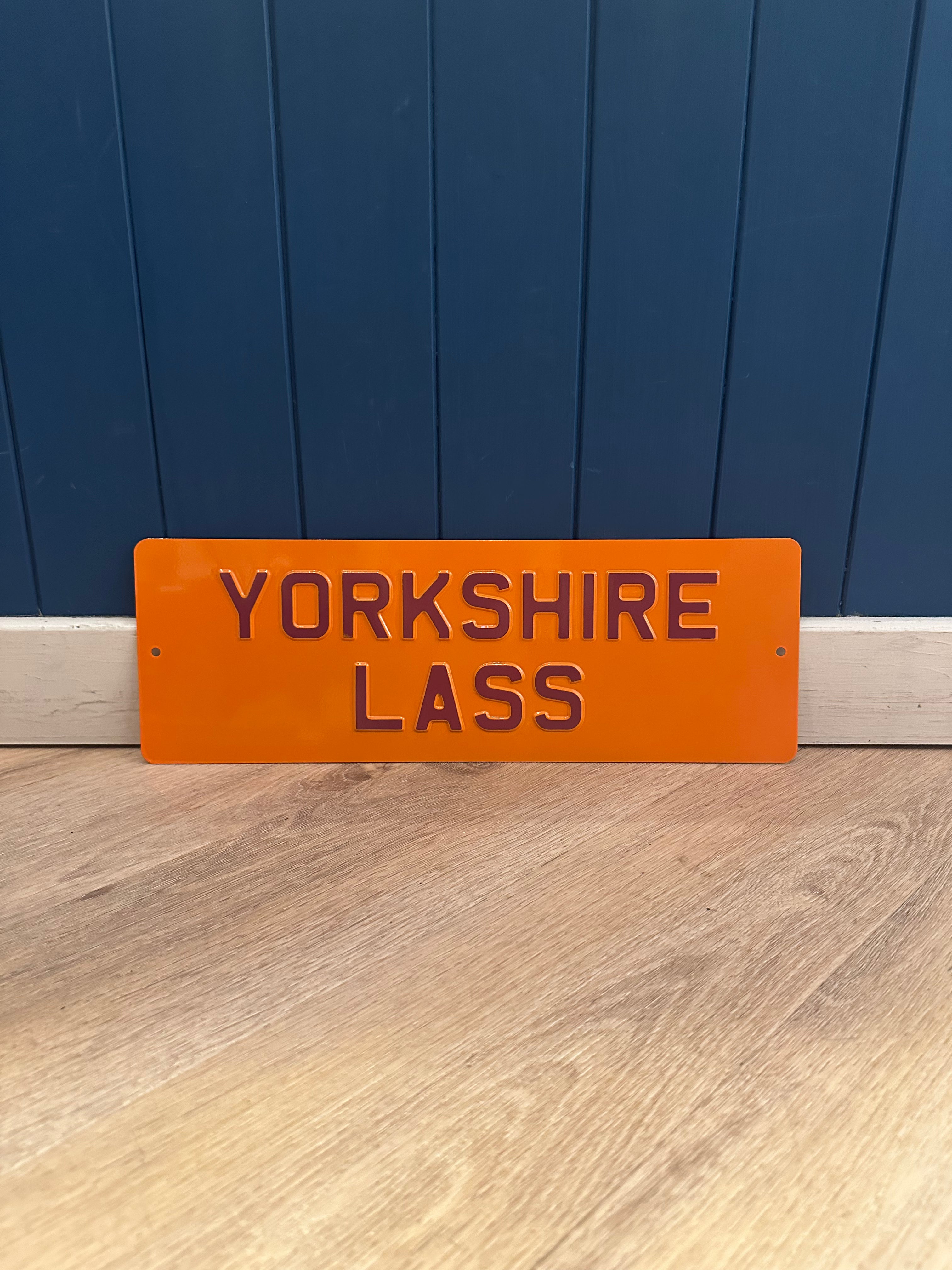 'Yorkshire Lass' Enamel Sign