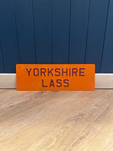 'Yorkshire Lass' Enamel Sign