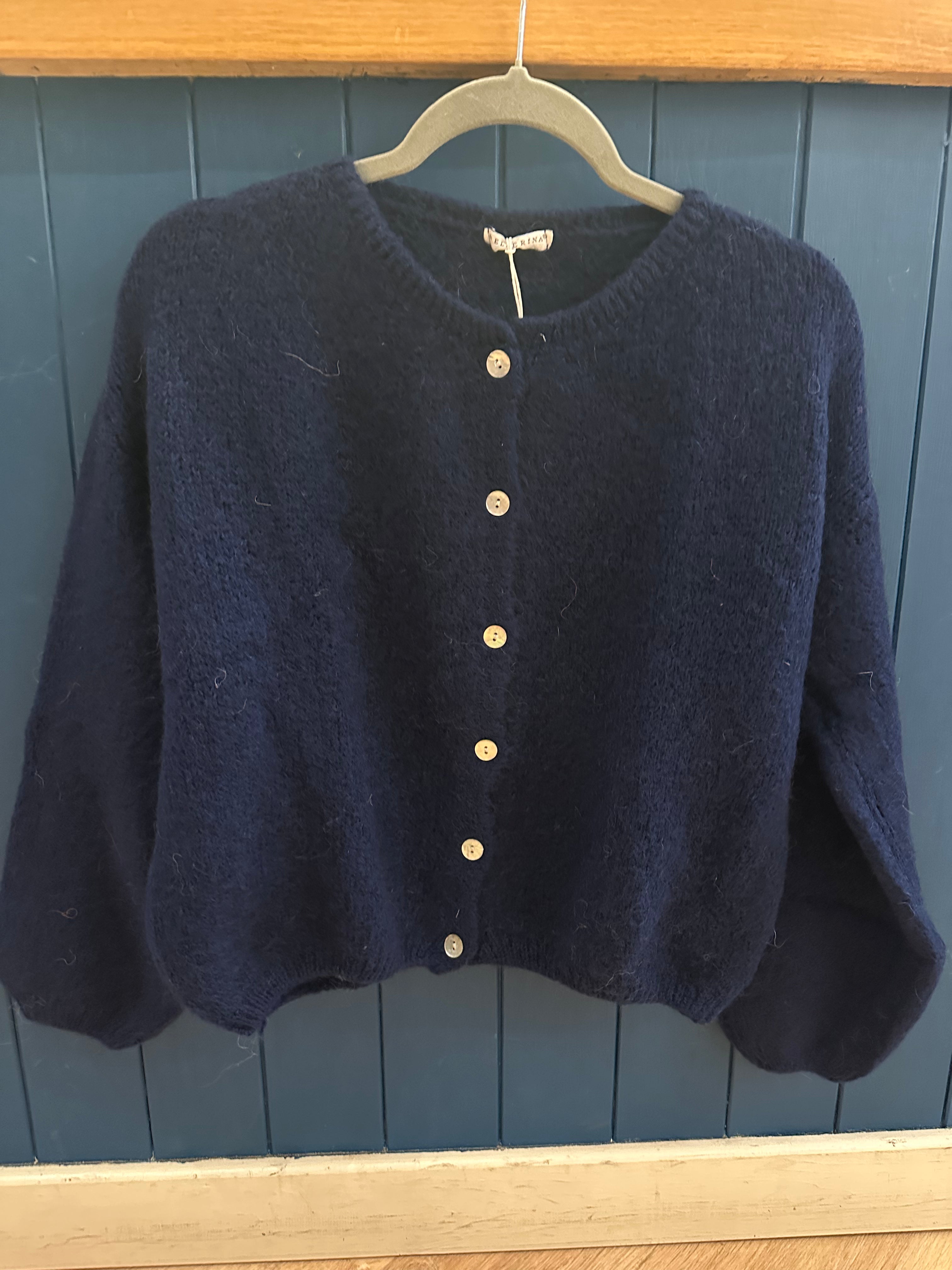 Mohair Long Sleeve Crop Cardigan
