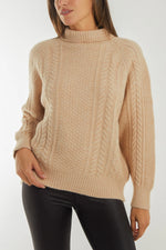 Load image into Gallery viewer, Roll Neck Cable Knit Jumper
