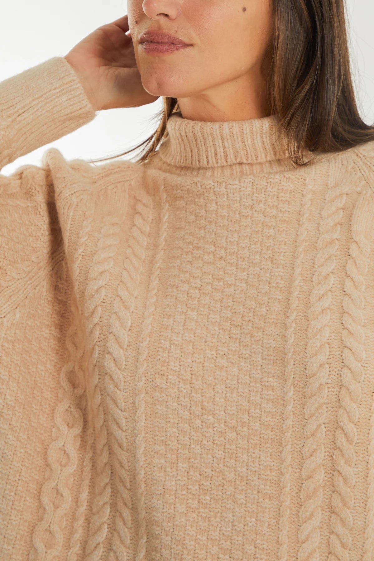 Roll Neck Cable Knit Jumper
