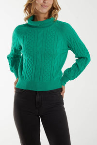 Roll Neck Cable Knit Jumper