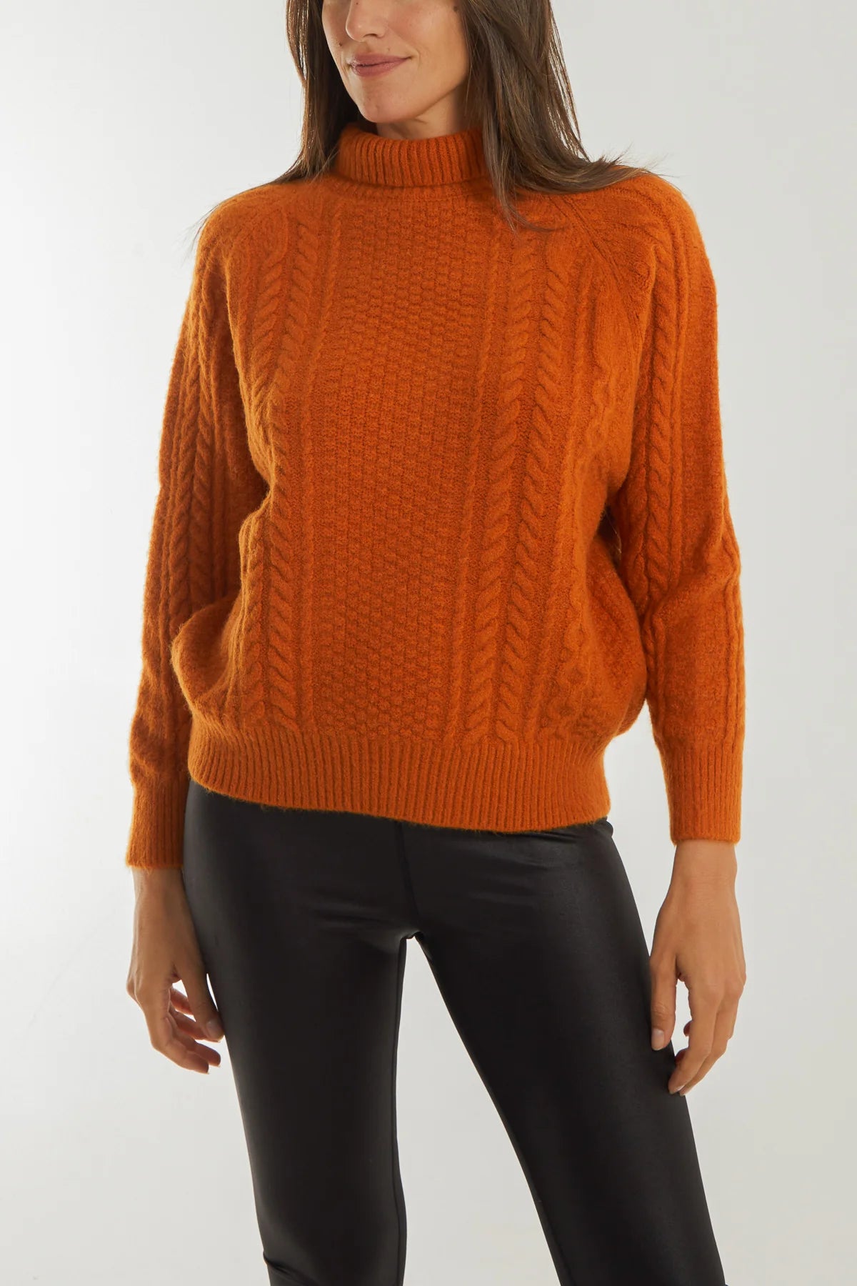 Roll Neck Cable Knit Jumper