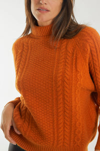 Roll Neck Cable Knit Jumper