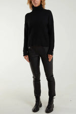 Load image into Gallery viewer, Pearl Button Roll Neck Jumper
