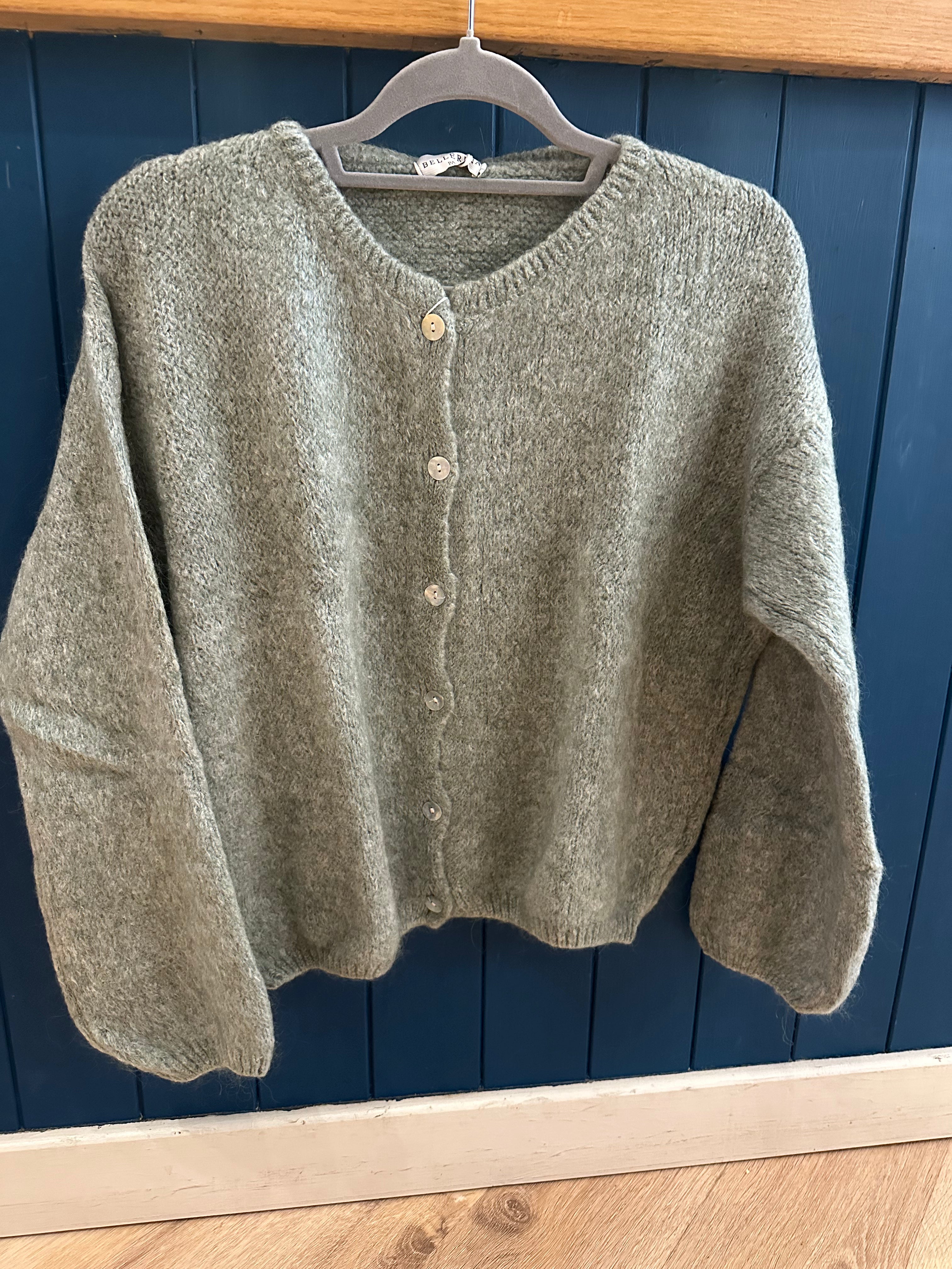 Mohair Long Sleeve Crop Cardigan