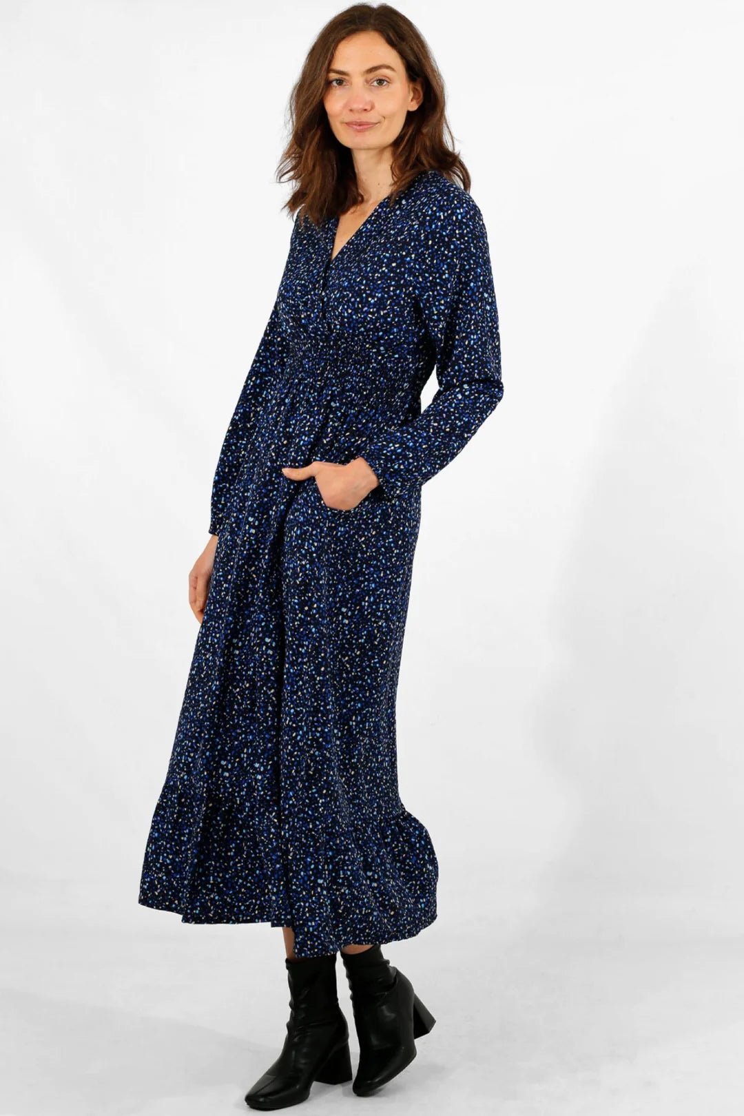 Blue Speckled Maxi Dress