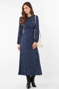 Blue Speckled Tea Dress
