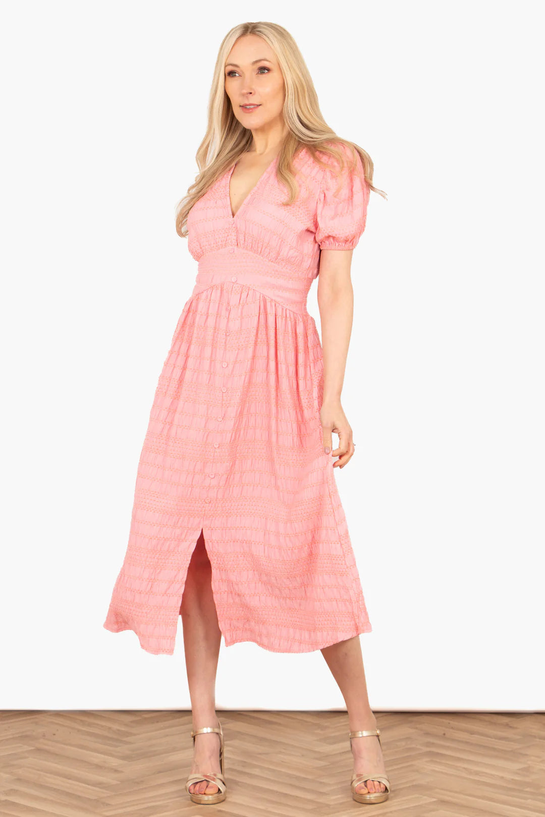 Olivia Tea Dress - Coral