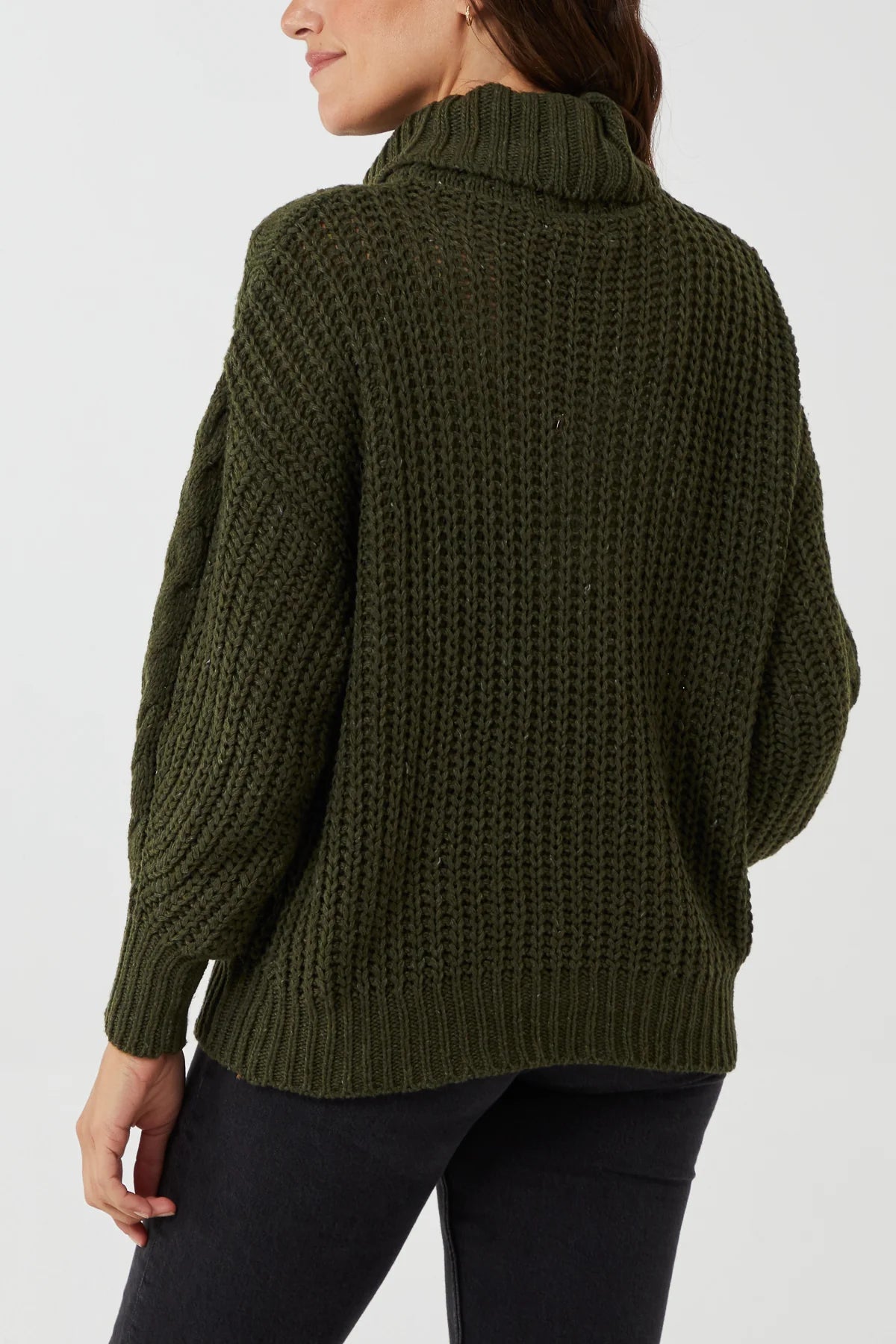 Oversized Cropped Roll Neck Jumper