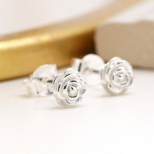 Silver Studs - Roses