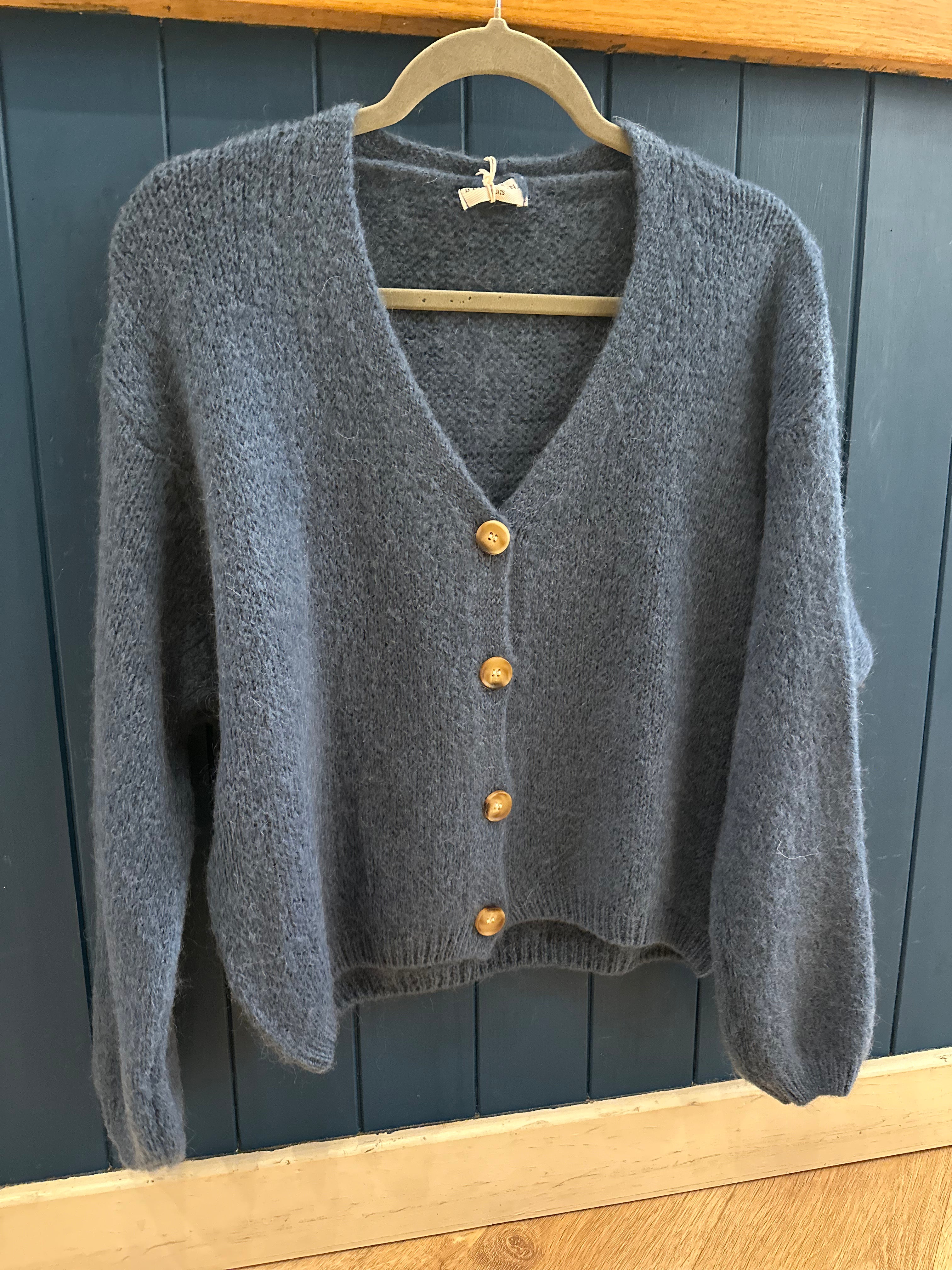 Mohair Long Sleeve Crop Cardigan