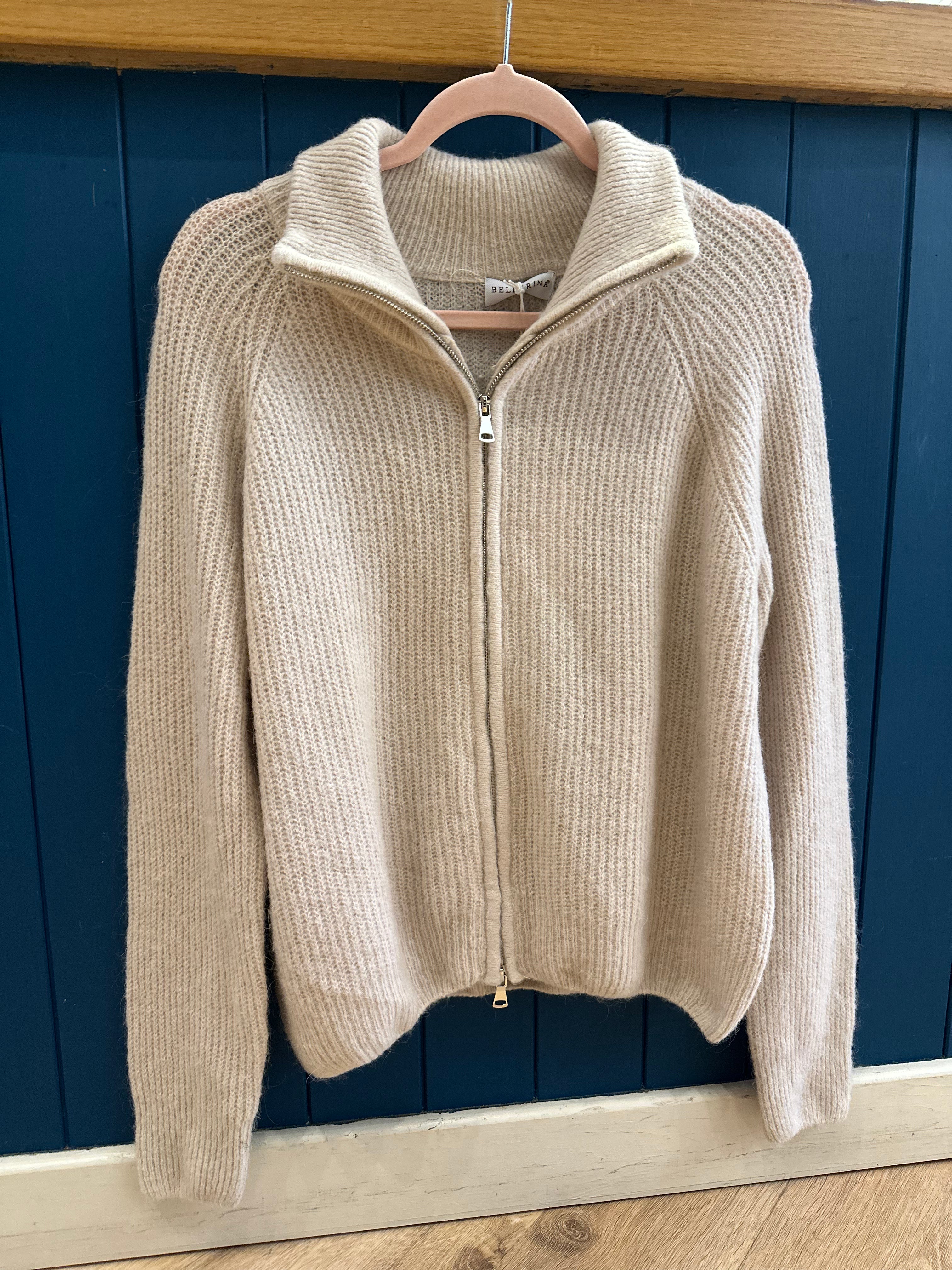 Zip Up Collared Mohair Jacket