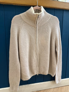 Zip Up Collared Mohair Jacket
