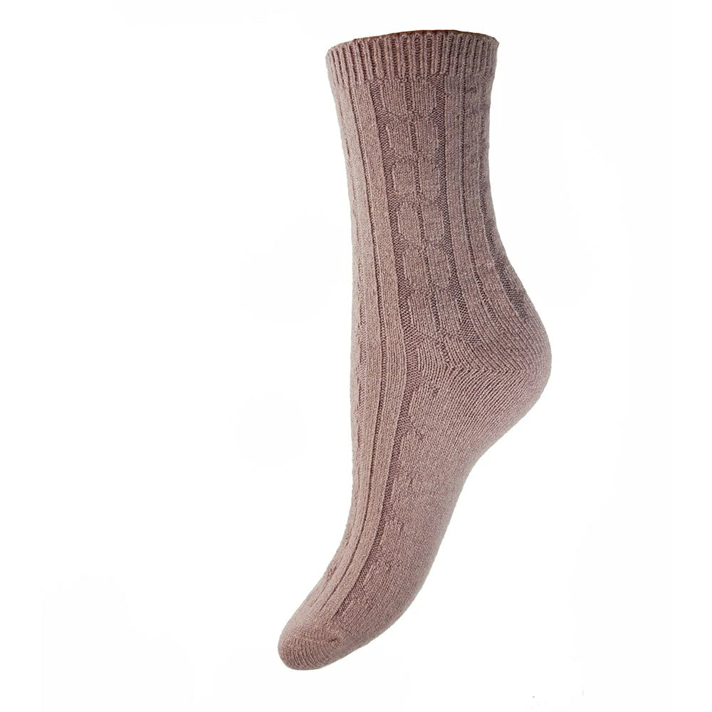 Ribbed Wool Blend Socks (Size 4-7)