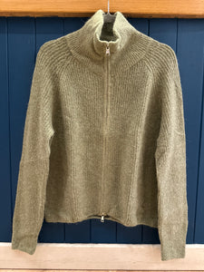 Zip Up Collared Mohair Jacket