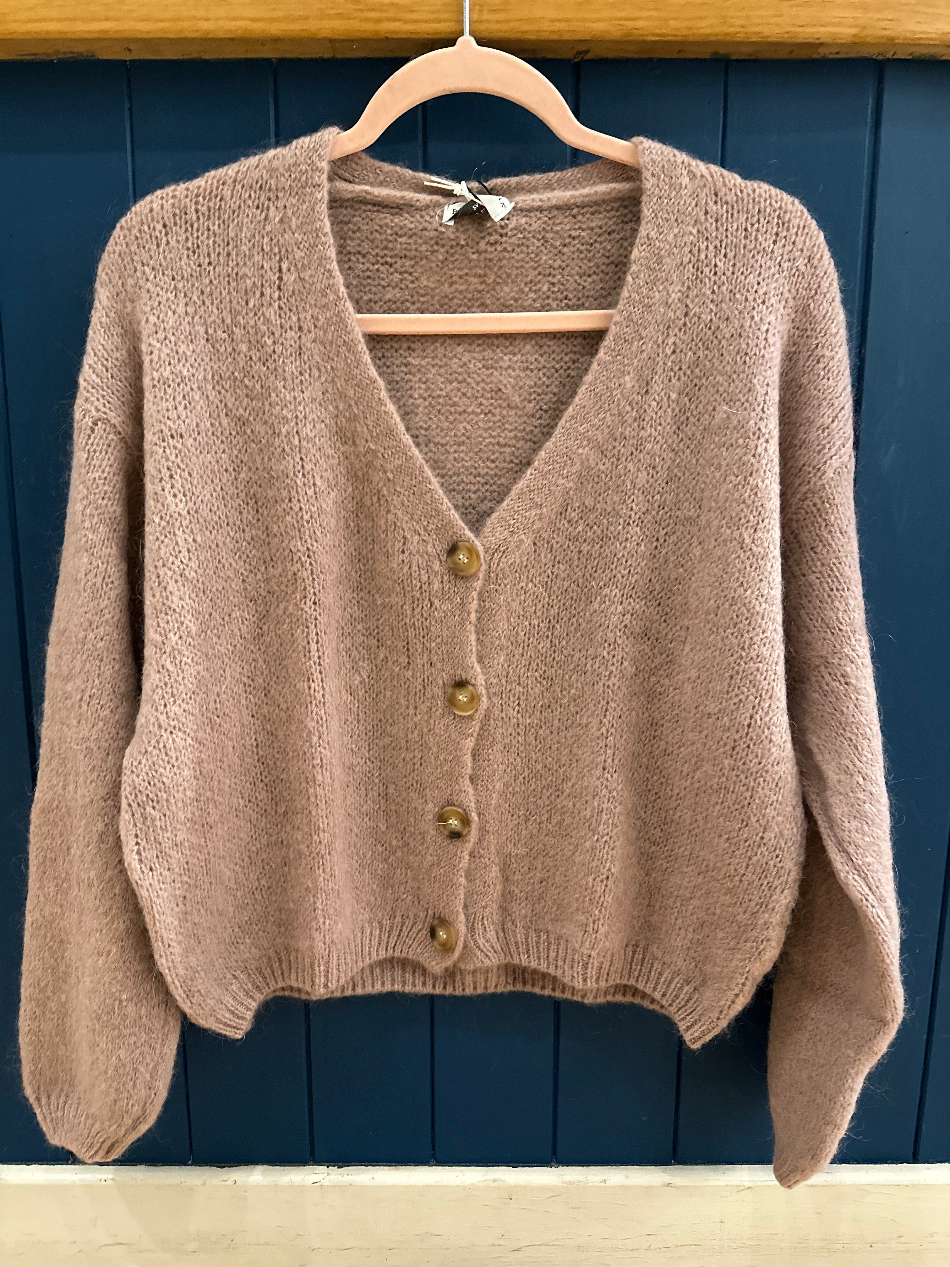 Mohair Long Sleeve Crop Cardigan