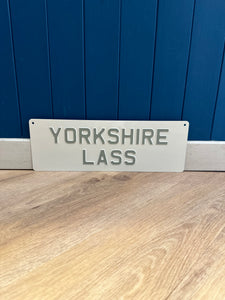 'Yorkshire Lass' Enamel Sign