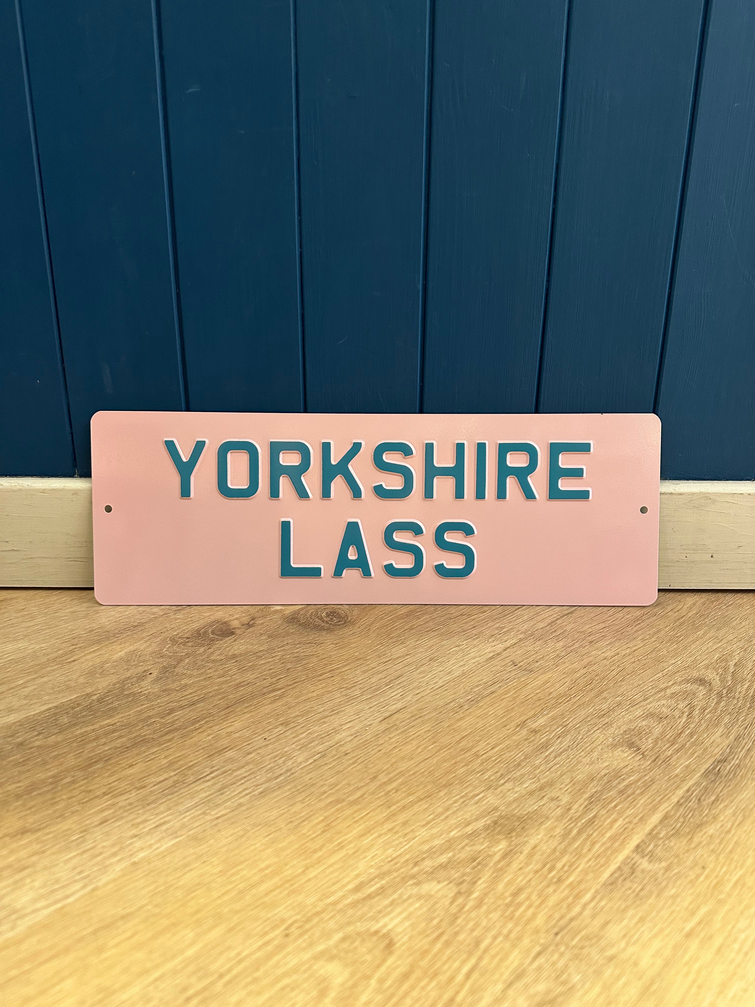 'Yorkshire Lass' Enamel Sign