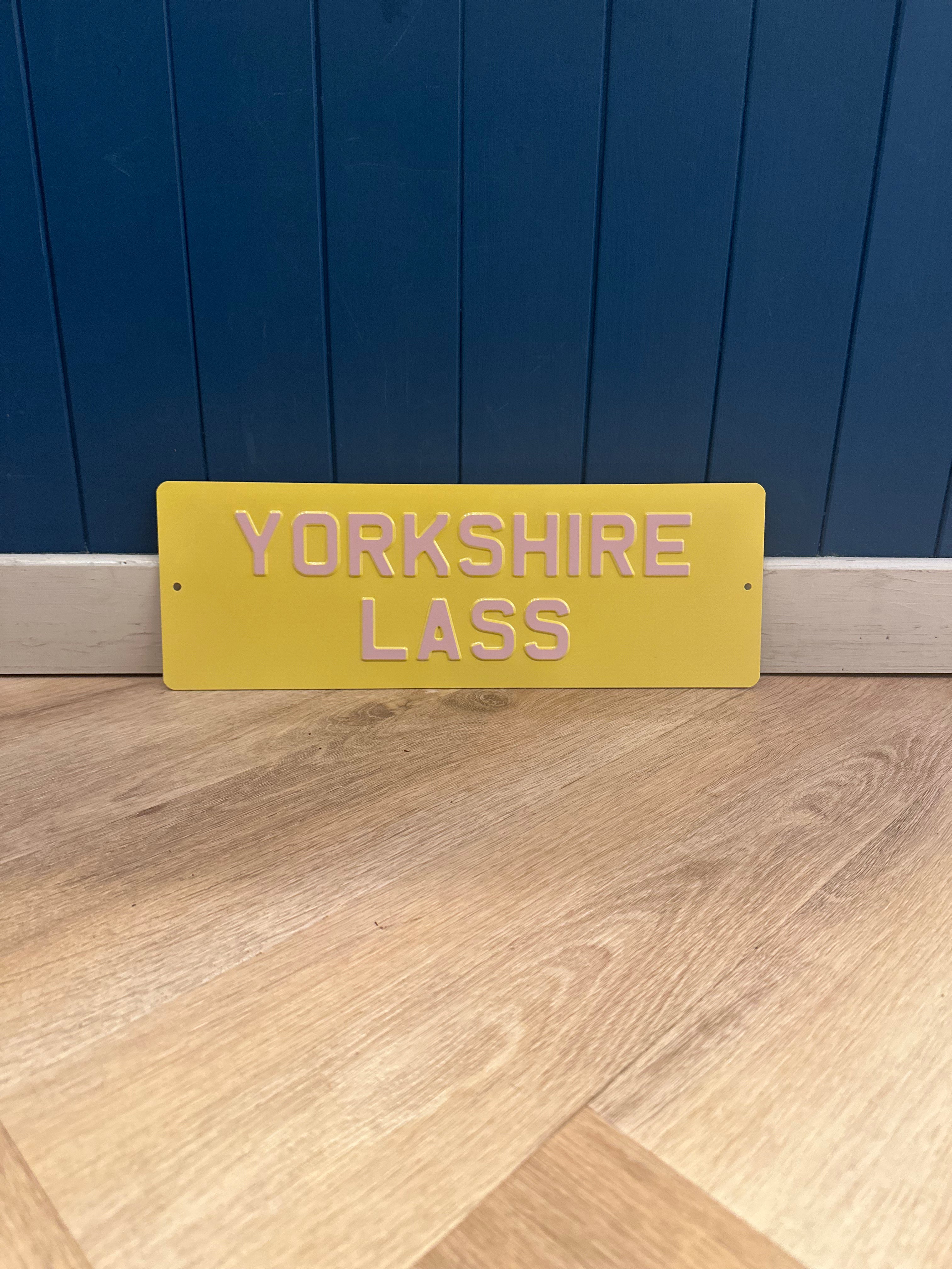 'Yorkshire Lass' Enamel Sign