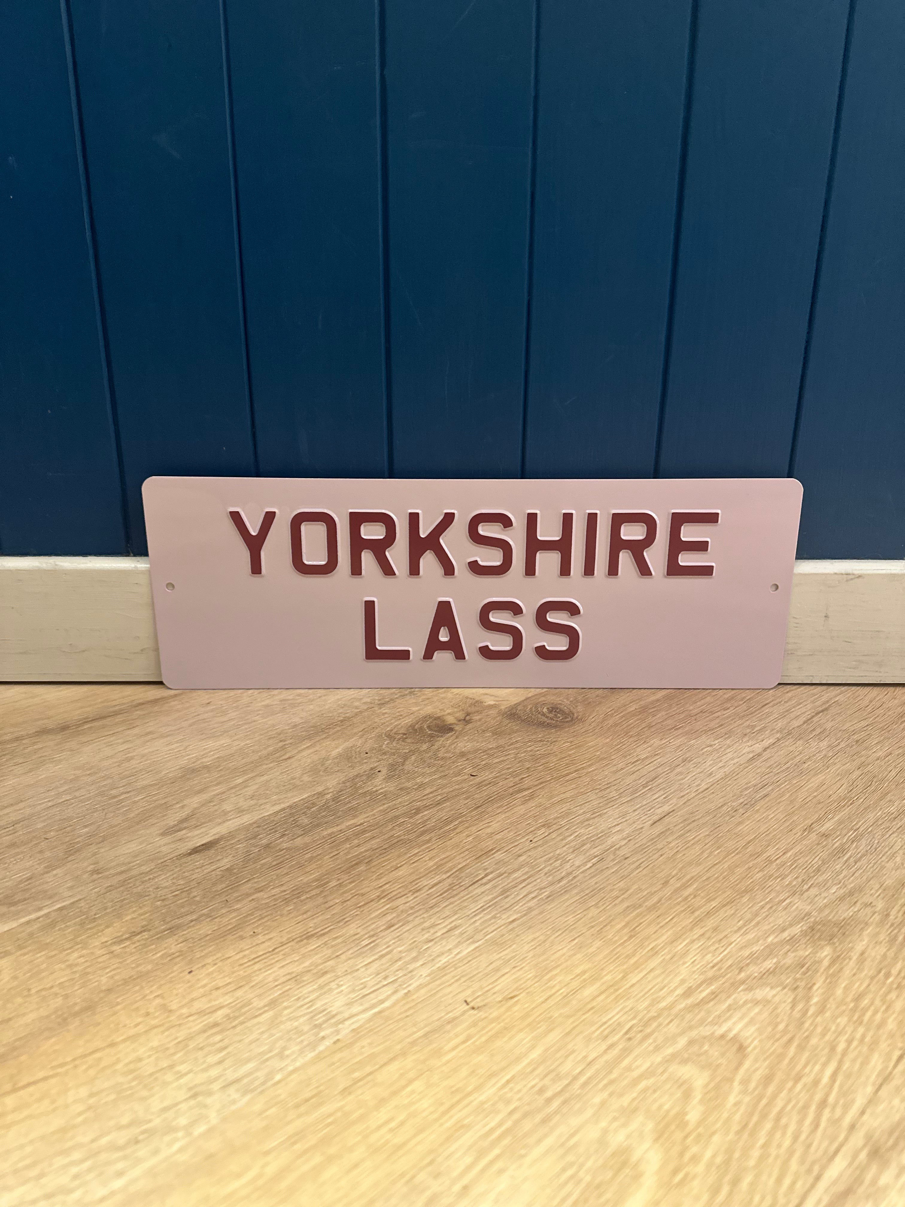 'Yorkshire Lass' Enamel Sign