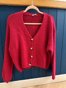 Mohair Long Sleeve Crop Cardigan