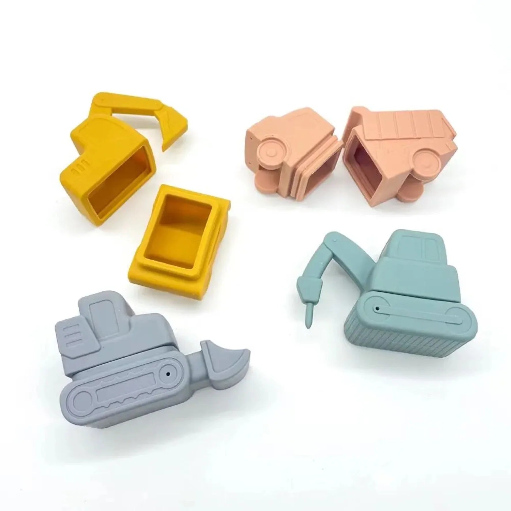 Silicone Bath Toy Set - Vehicles