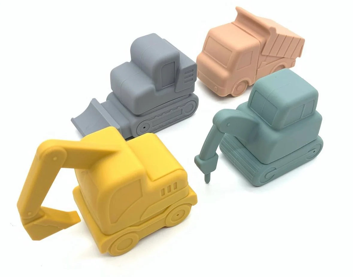 Silicone Bath Toy Set - Vehicles