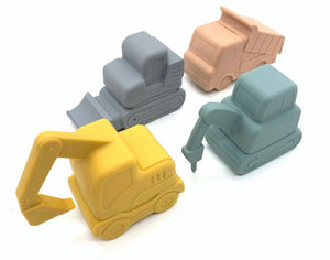 Silicone Bath Toy Set - Vehicles