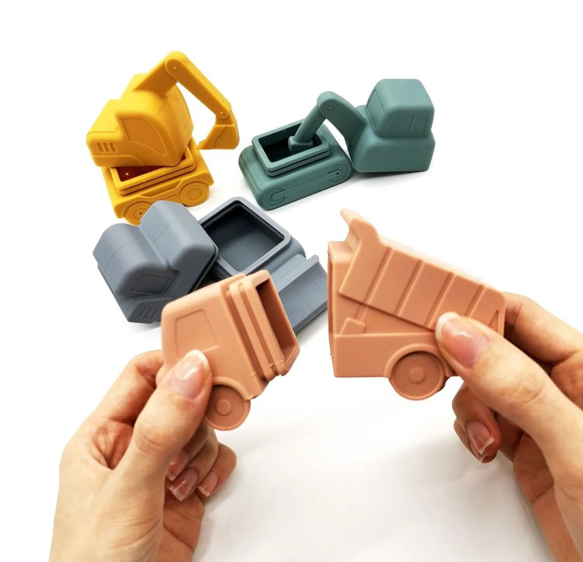 Silicone Bath Toy Set - Vehicles