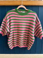 Load image into Gallery viewer, Alpaca Stripe Short Sleeve Jumper
