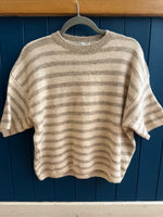 Load image into Gallery viewer, Alpaca Stripe Short Sleeve Jumper
