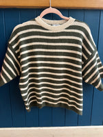 Load image into Gallery viewer, Alpaca Stripe Short Sleeve Jumper
