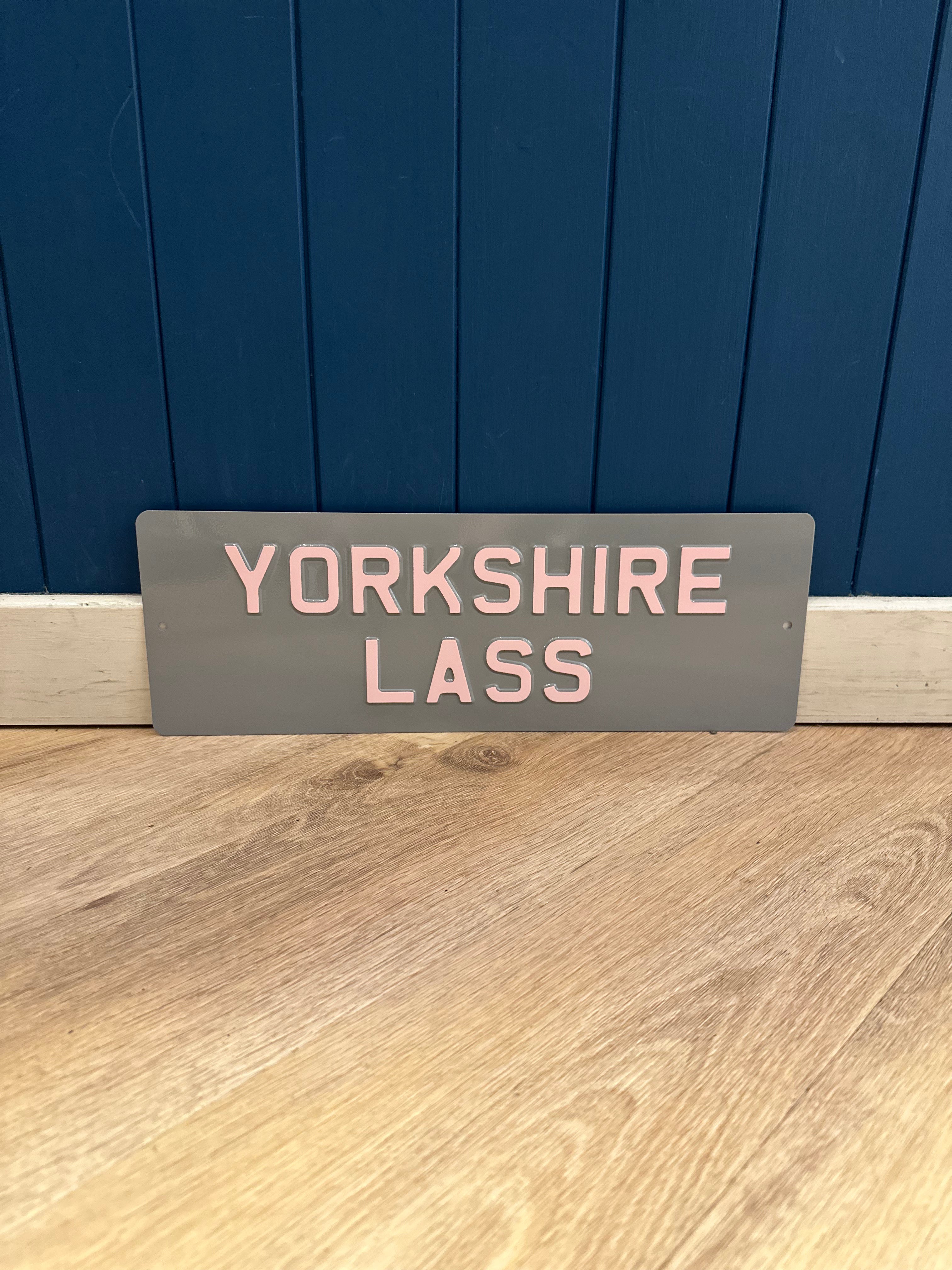 'Yorkshire Lass' Enamel Sign