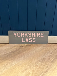 'Yorkshire Lass' Enamel Sign