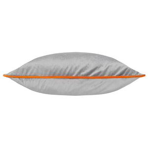 Meridian Velvet Cushion Grey/Clementine: Grey/Clementine / Feather Rich Filled / 55 x 55cm