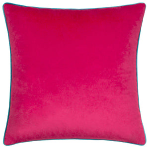 Meridian Velvet Cushion Raspberry/Teal: Raspberry/Teal / Feather Rich Filled / 55 x 55cm