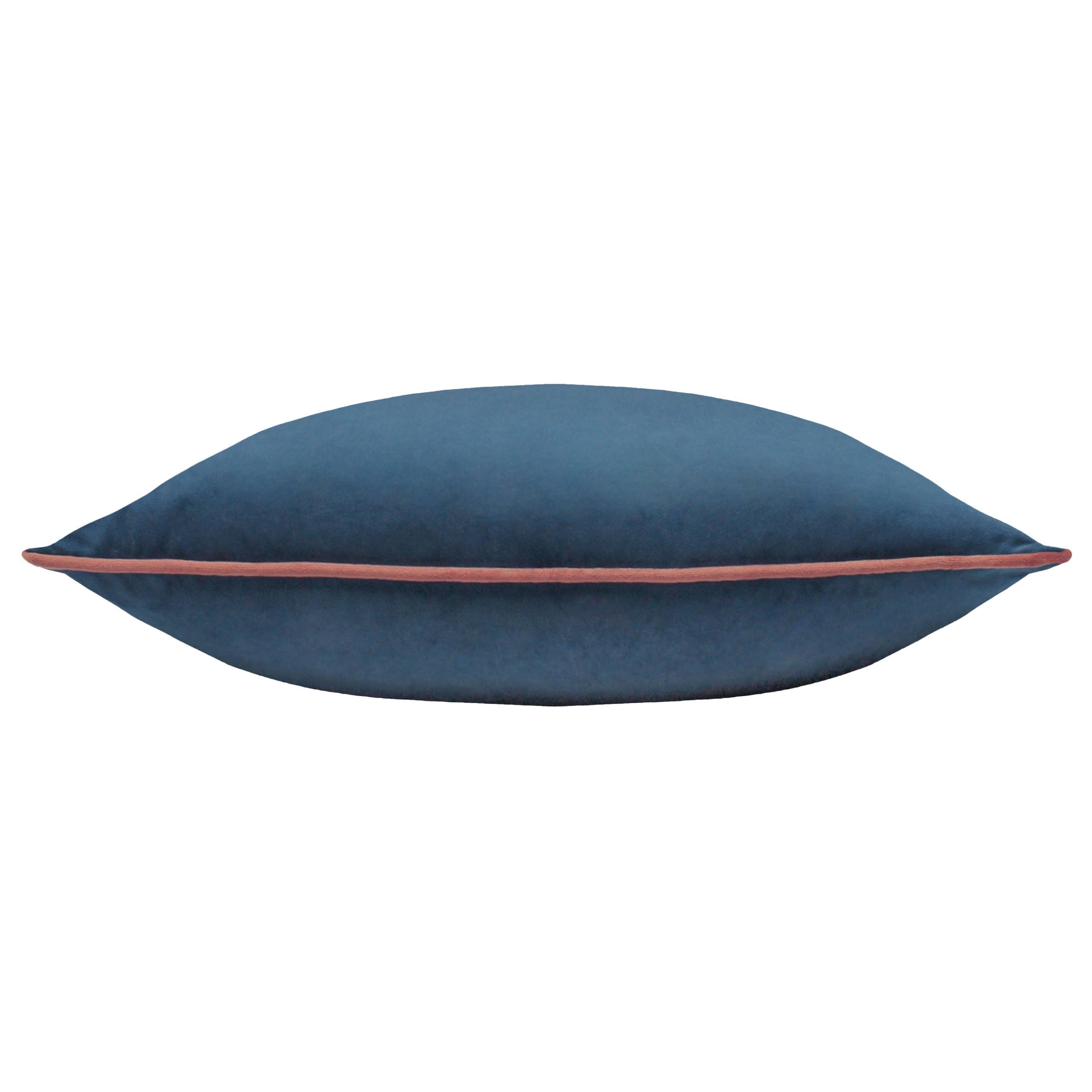 Meridian Velvet Cushion Petrol/Blush: Petrol/Blush / Feather Rich Filled / 55 x 55cm